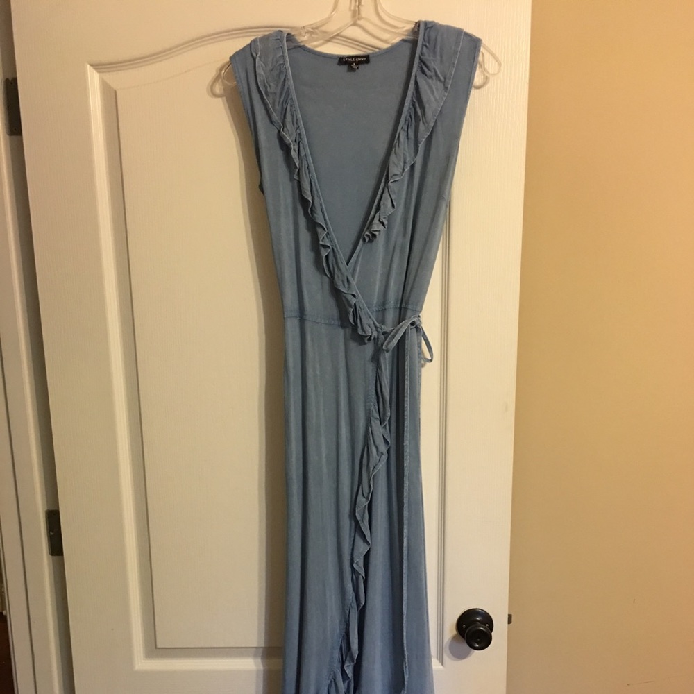 Chambray wrap dress